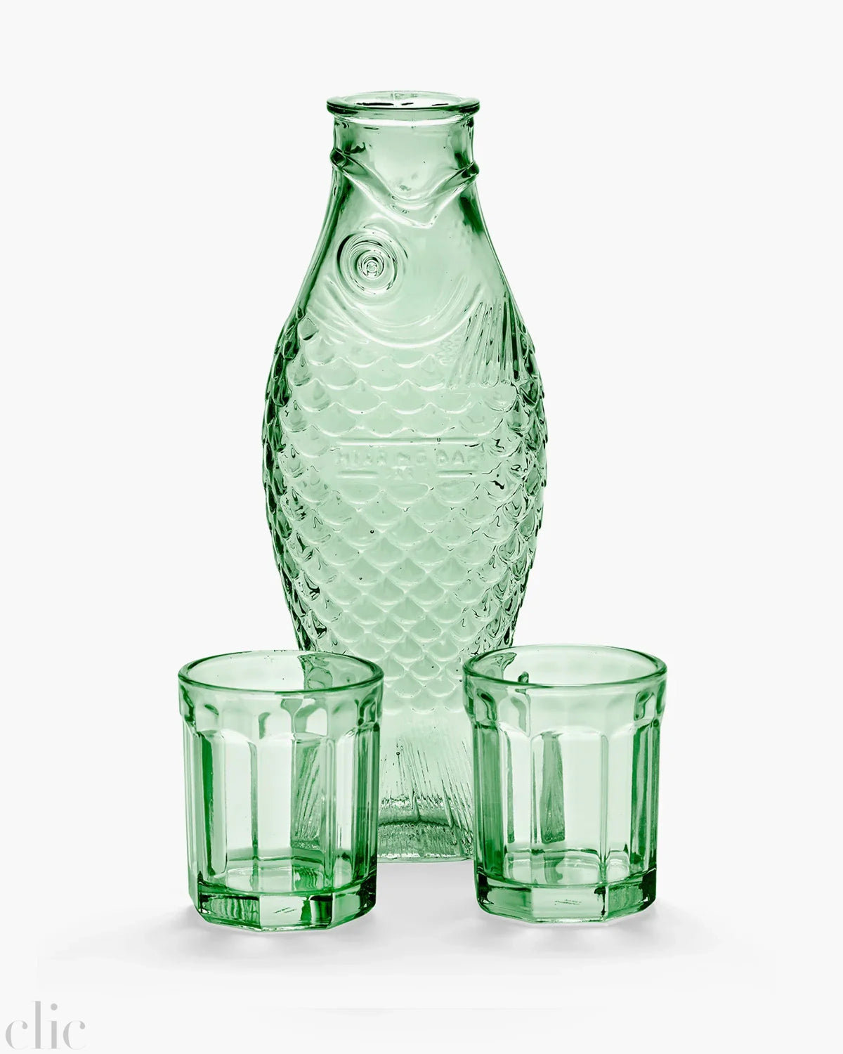 Fish Carafe and Glass Set in Green