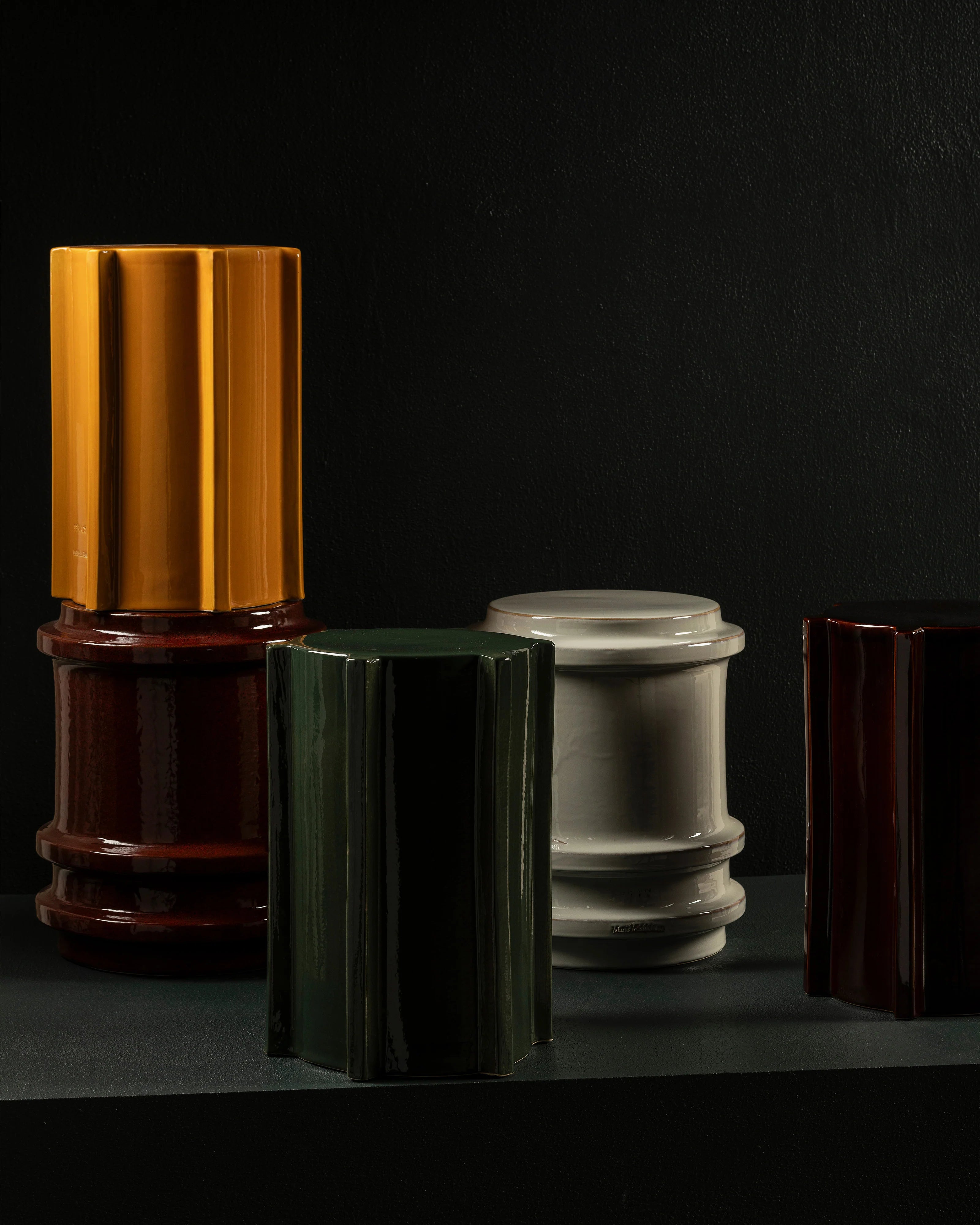 Side Table in Gray Geometrical, from Serax