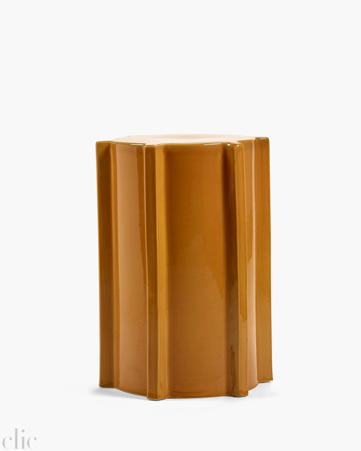 Side Table in Ocher Geometrical