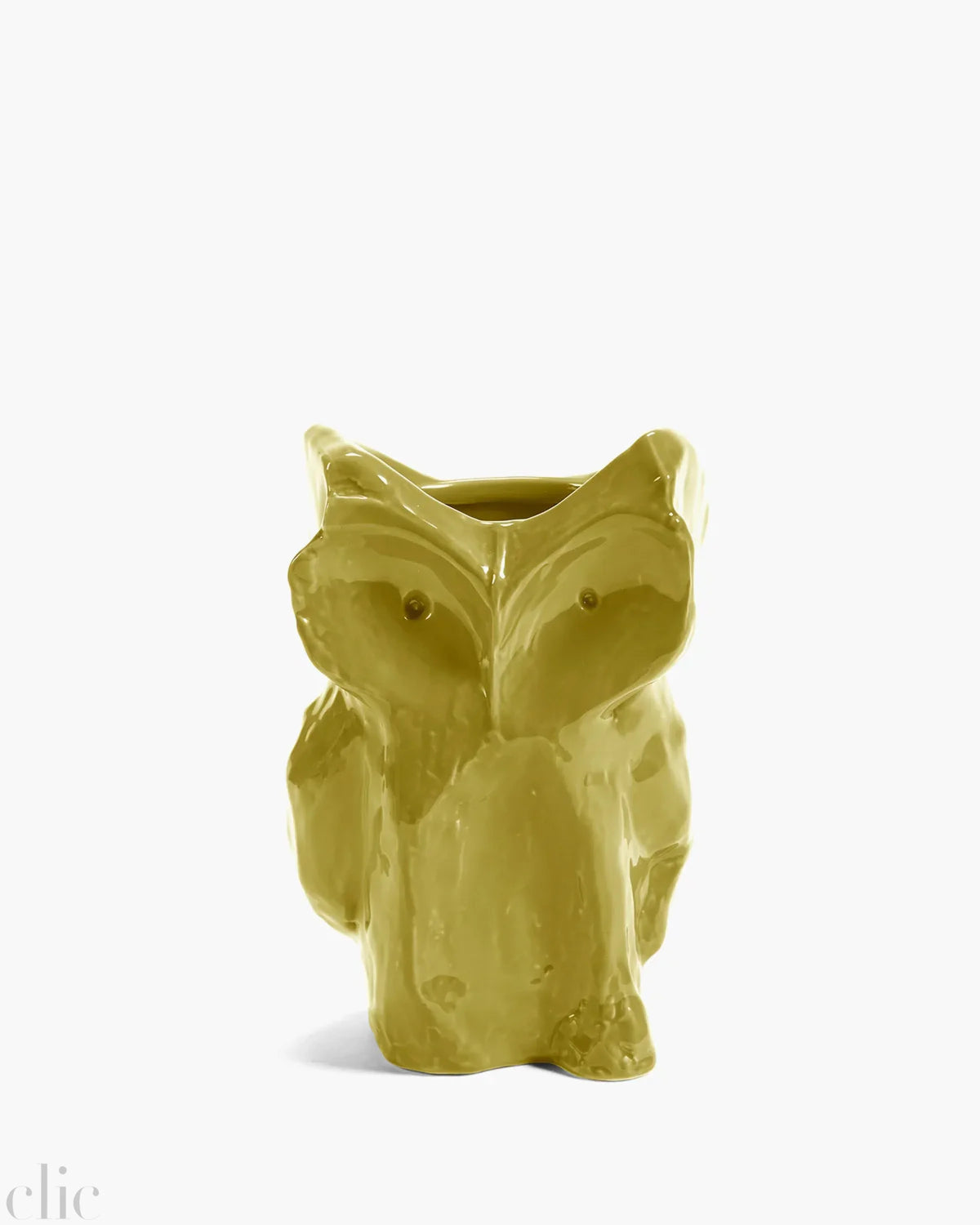 Small Owl Vase in Yellow After Midnight