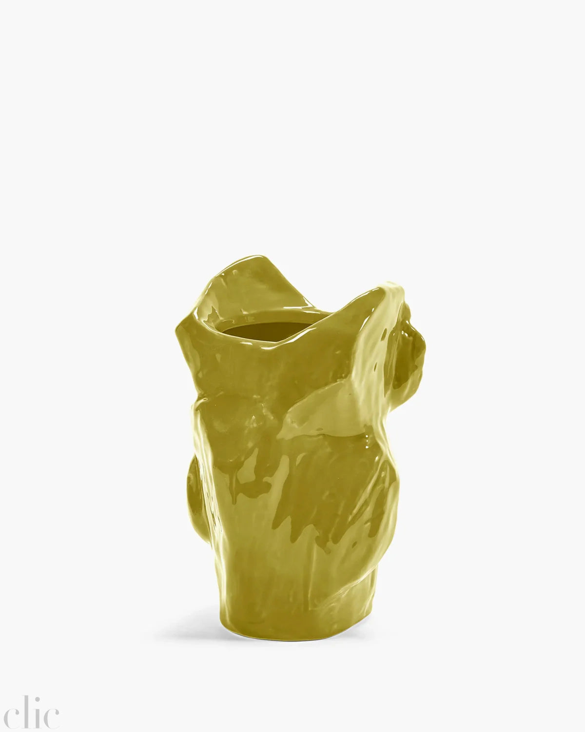 Small Owl Vase in Yellow After Midnight