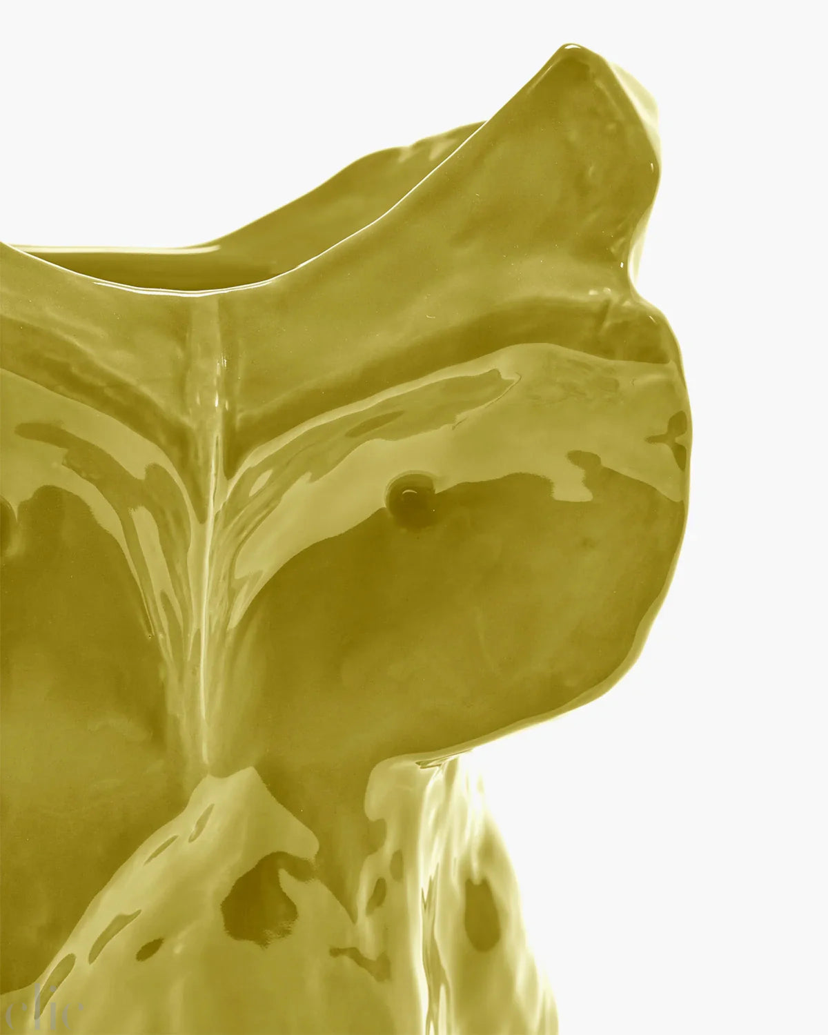 Small Owl Vase in Yellow After Midnight