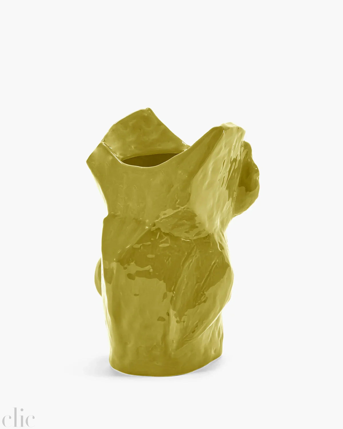 Large Owl Vase in Yellow After Midnight