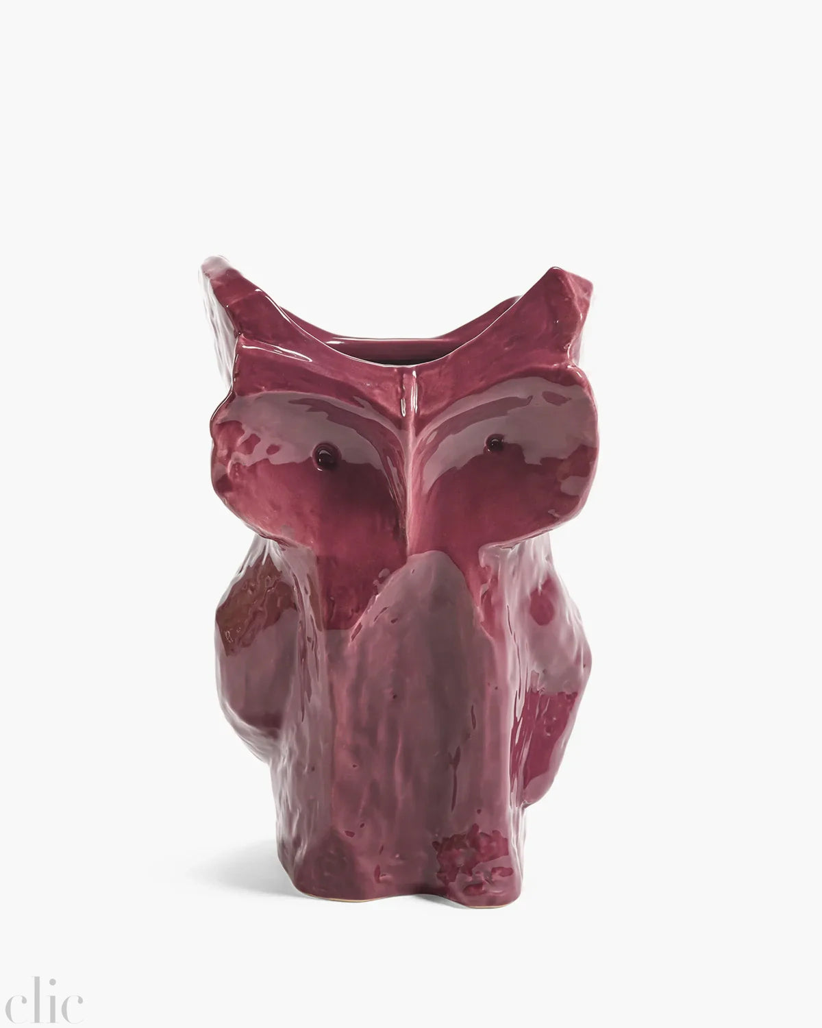 Large Owl Vases in Aubergine