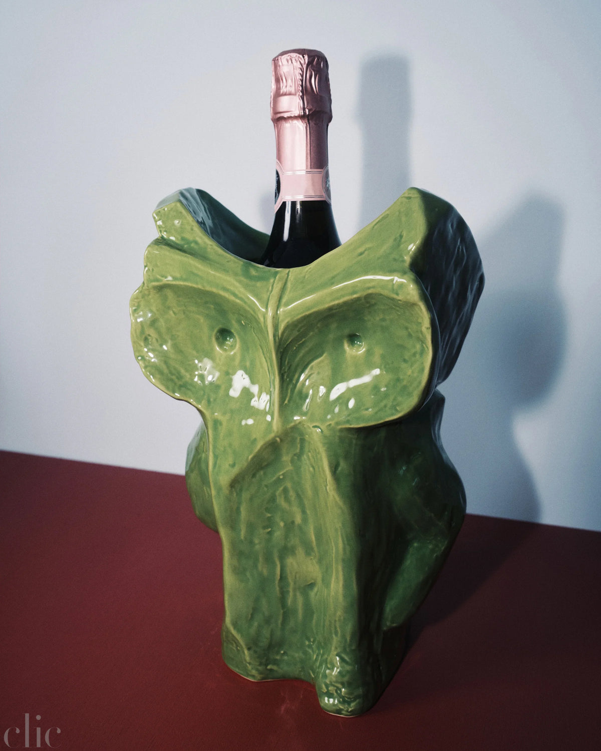 Large Owl Vase in Green