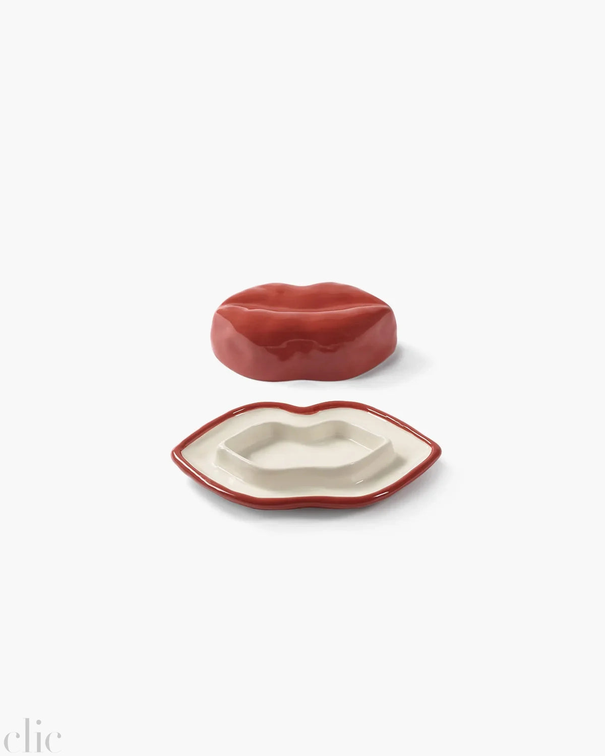 Red Lip Dish with Lid, from Serax