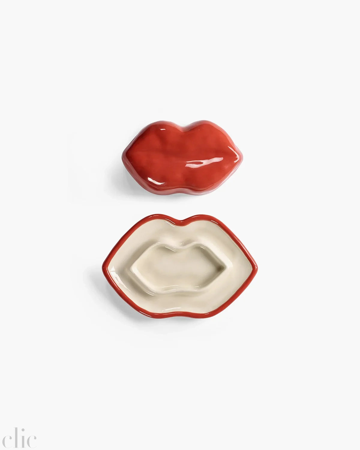 Red Lip Dish with Lid, from Serax