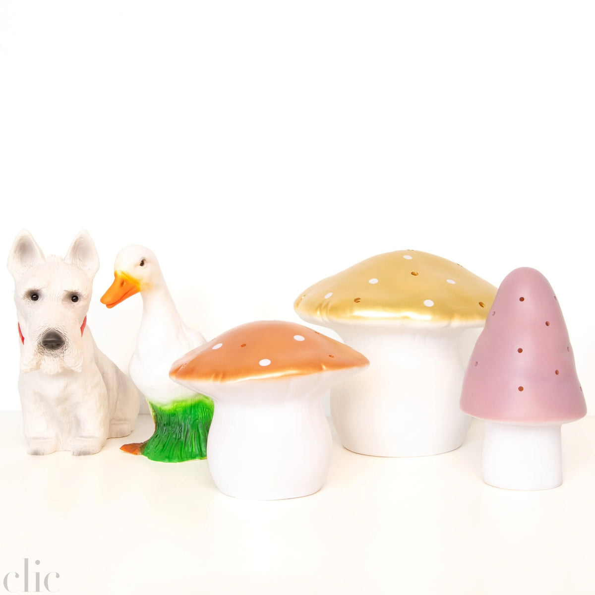 Mushroom Lamp in Gold