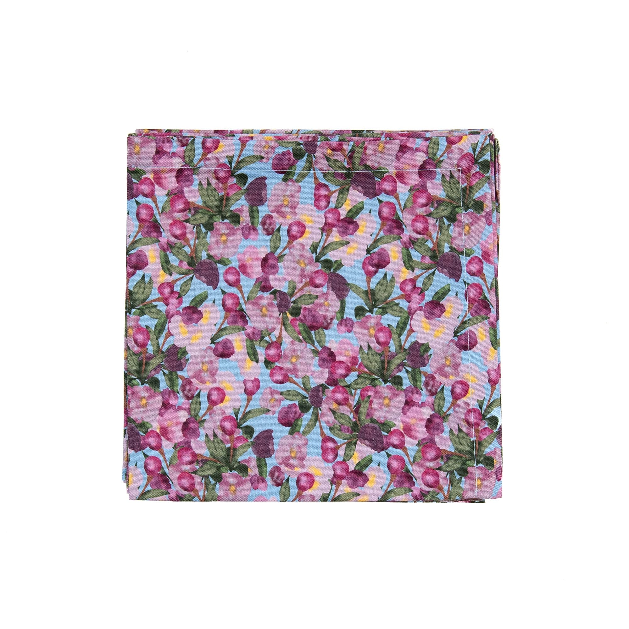 Set of Six Napkins in Romace is Dead Blue, from Sophie Williamson Design