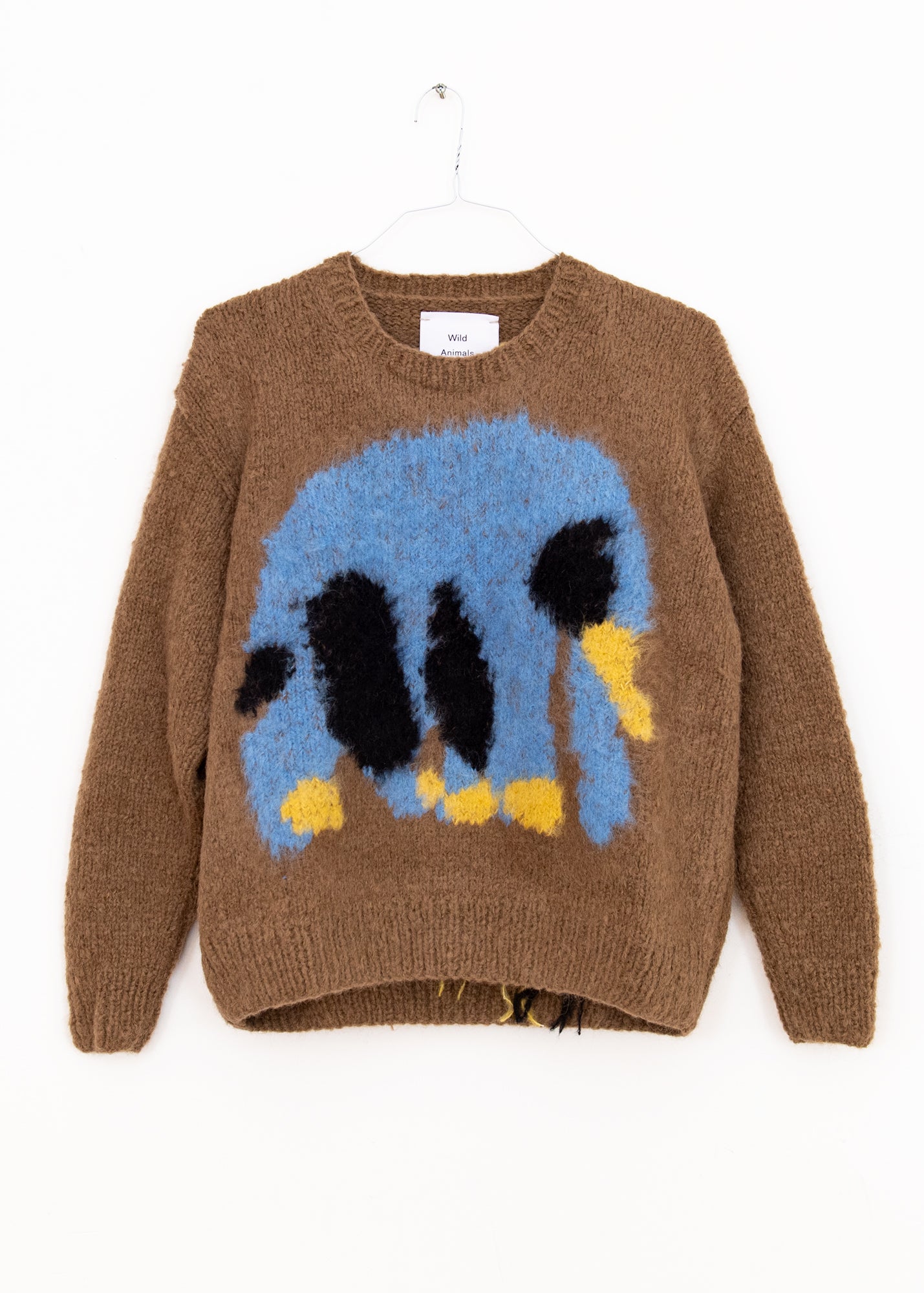 Elephant, Cheetah Hand Knitted Sweater in Blue, from Wild Animals