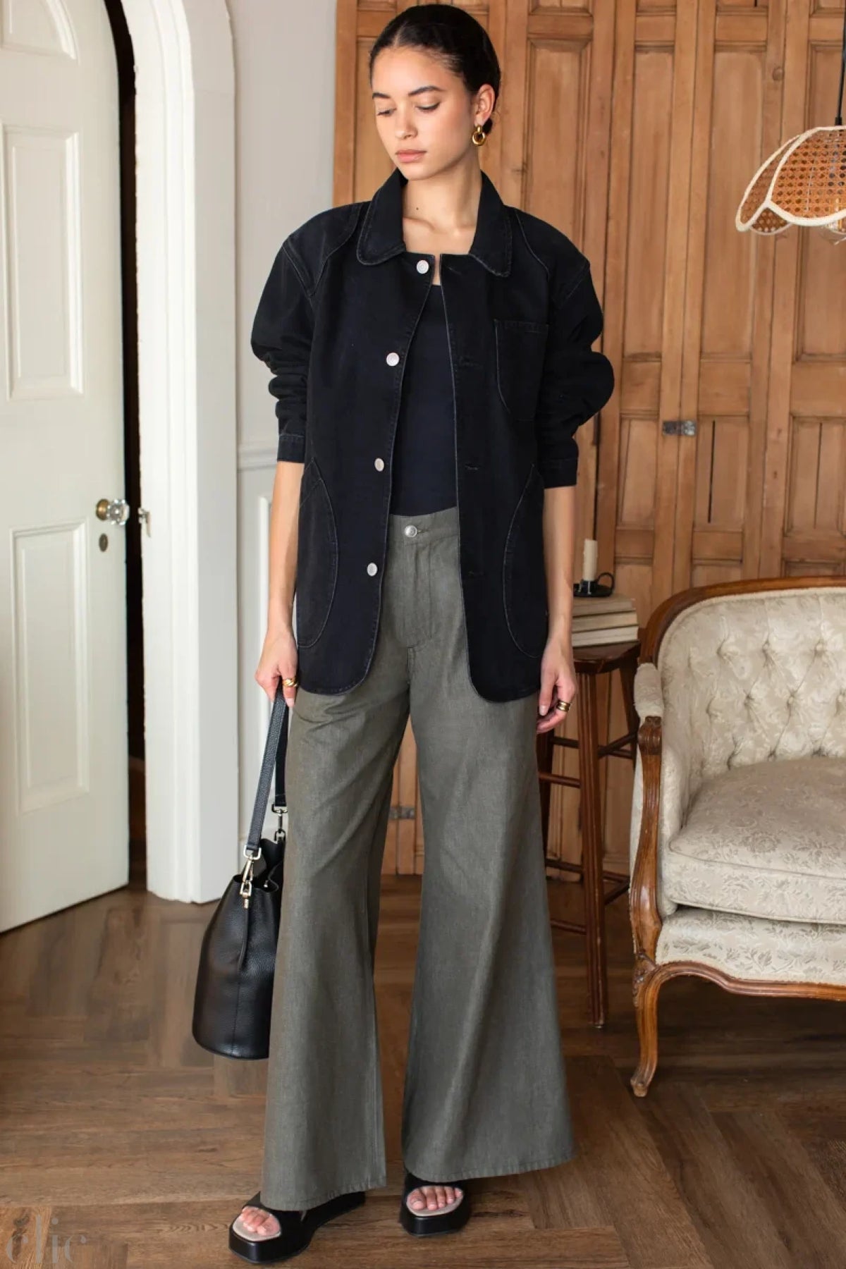 Tulip Trouser in Dark Olive, from Emerson Fry