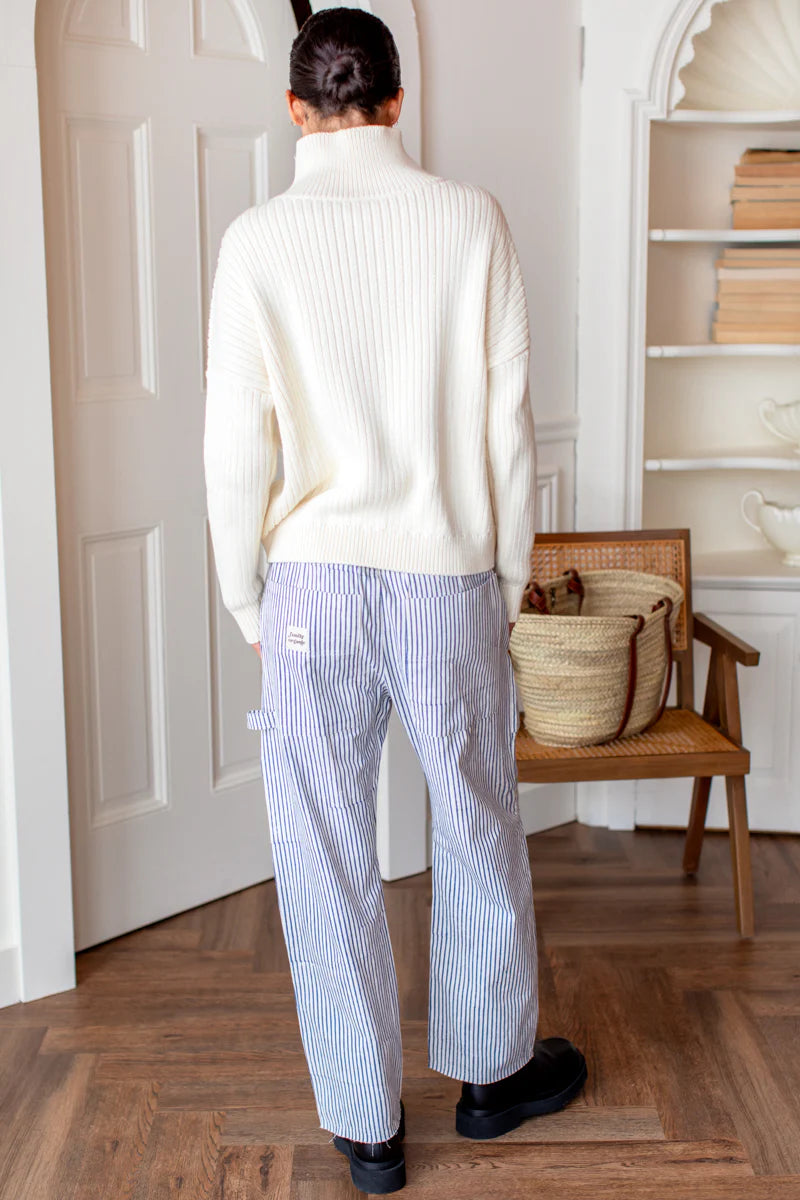 Family Cargo Pant in Indigo Stripe, from Emerson Fry