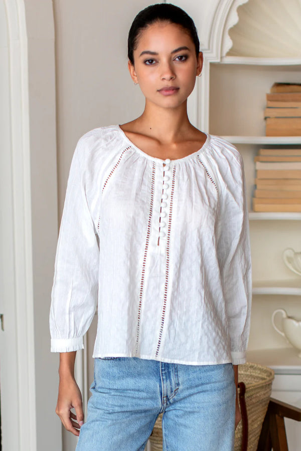 Lucy Heirloom Blouse in Ivory, from Emerson Fry