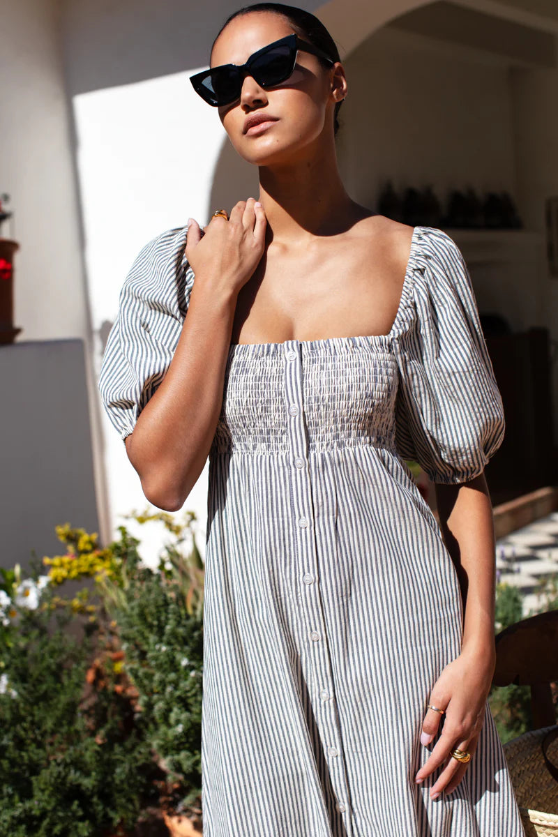 Santiago 3 Maxi Dress in Newburyport Stripe, from Emerson Fry