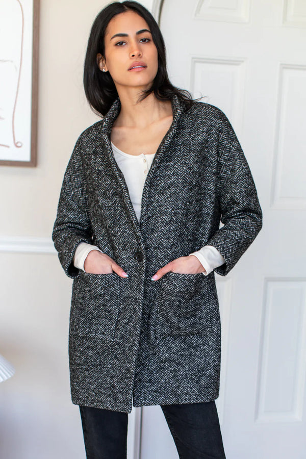 Wool Boucle Car Coat, from Emerson Fry