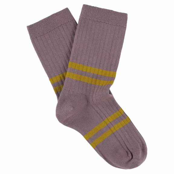 Stripe Socks in Purple and Bronze, from Escuyer