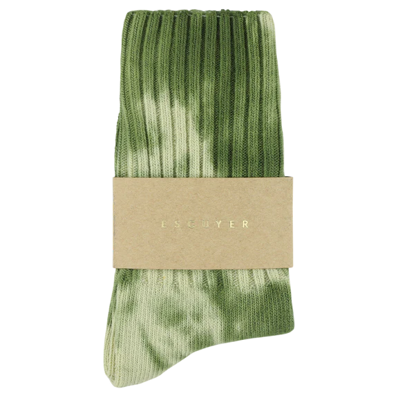 Tie Dye Socks in Olive, from Escuyer