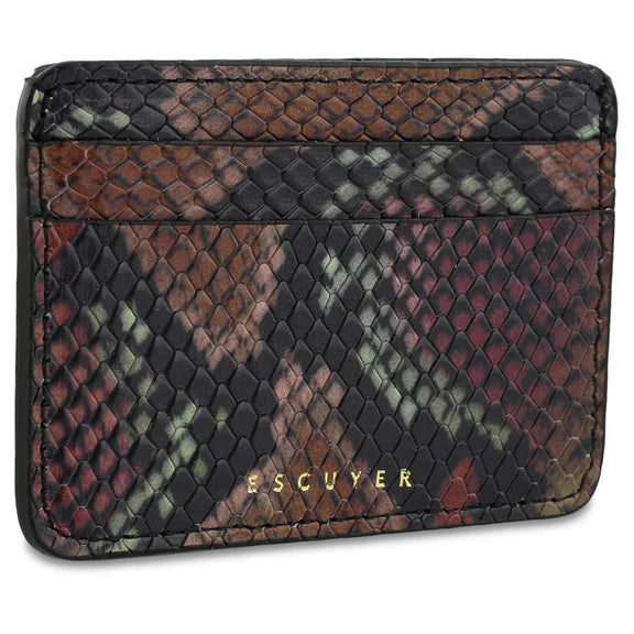 Cardholder in Snake Print, from  Escuyer