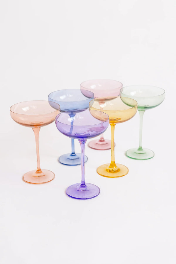 Champagne Coupe Mix Set of 6 in Pastel, from Estelle