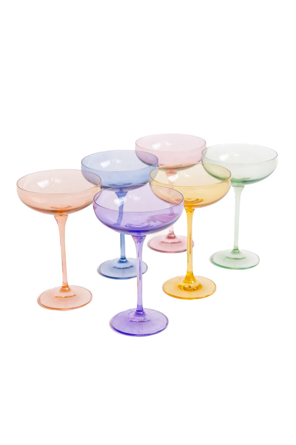 Champagne Coupe Mix Set of 6 in Pastel, from Estelle