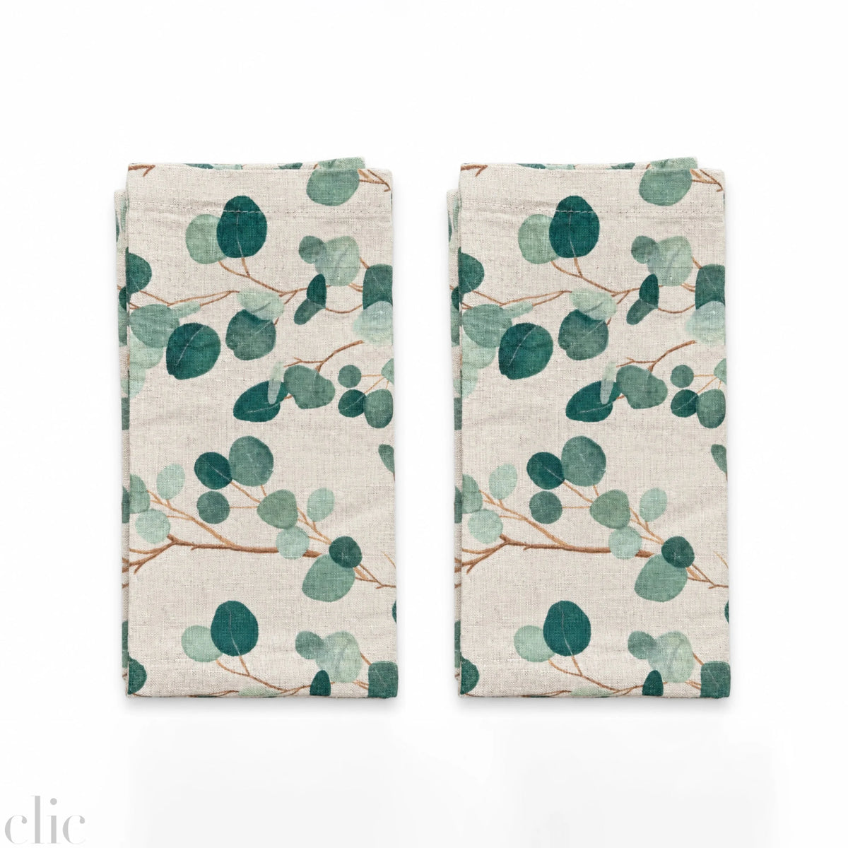 Eucalyptus Napkins 20 x 20 Set of 2 in Natural Linen, from Linen Tales