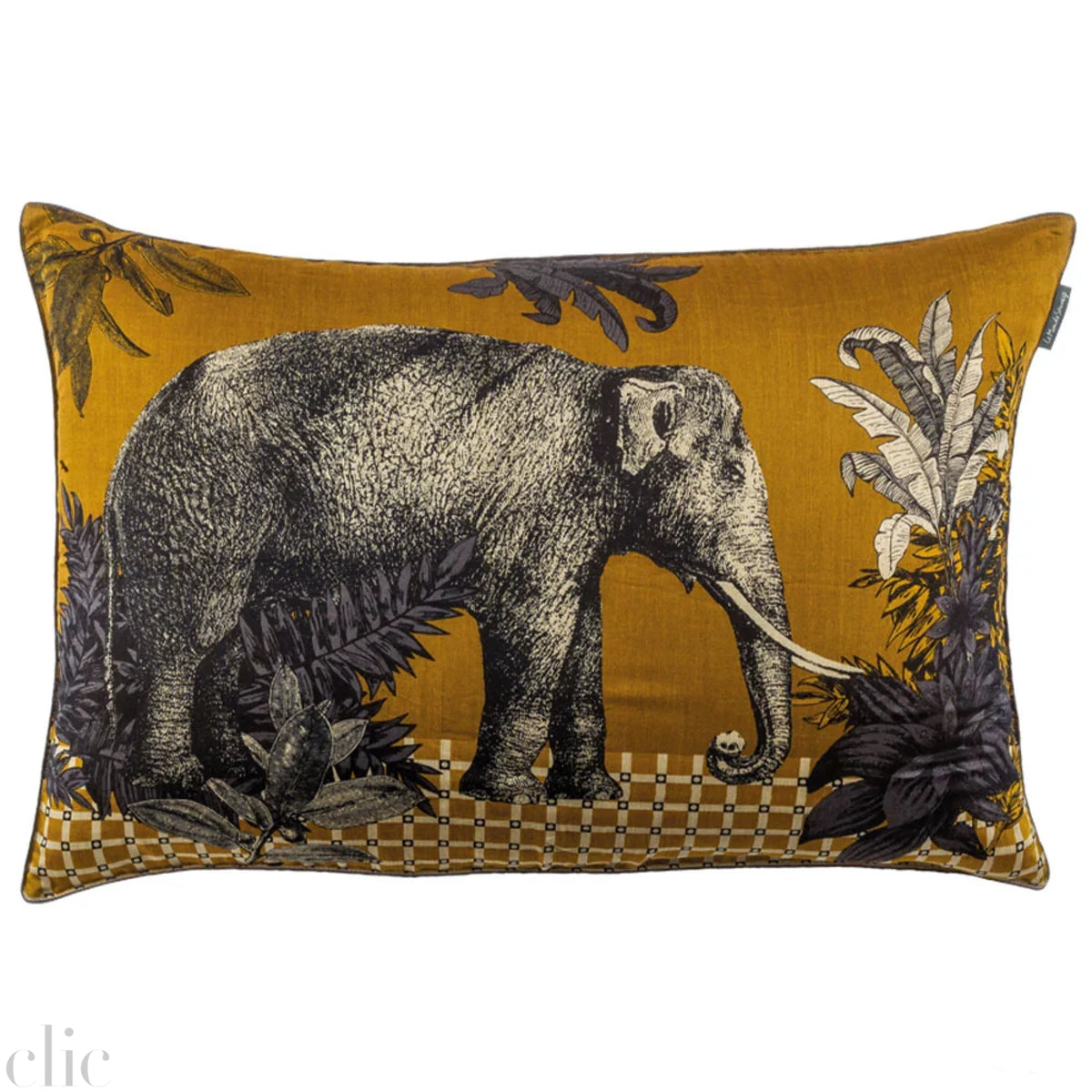 Extra Large Elephant Bestiare Cushion, from Le Monde Sauvage by Beatrice Laval