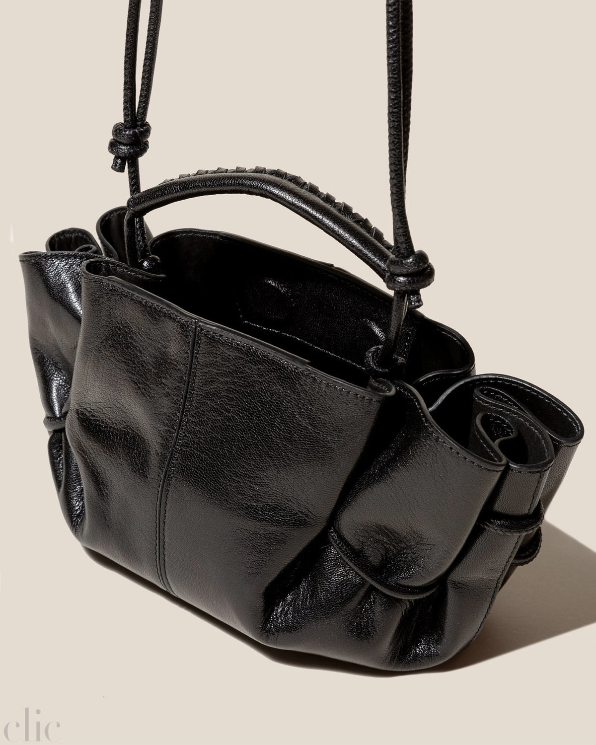 Arta Mini Pleated Crossbody Bag in Black, from Hereu