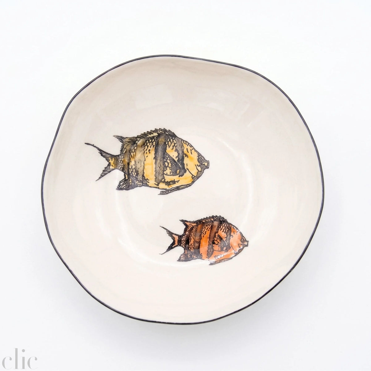 Large Ocean Nero Bowl in Orange and Yellow, from Bertozzi