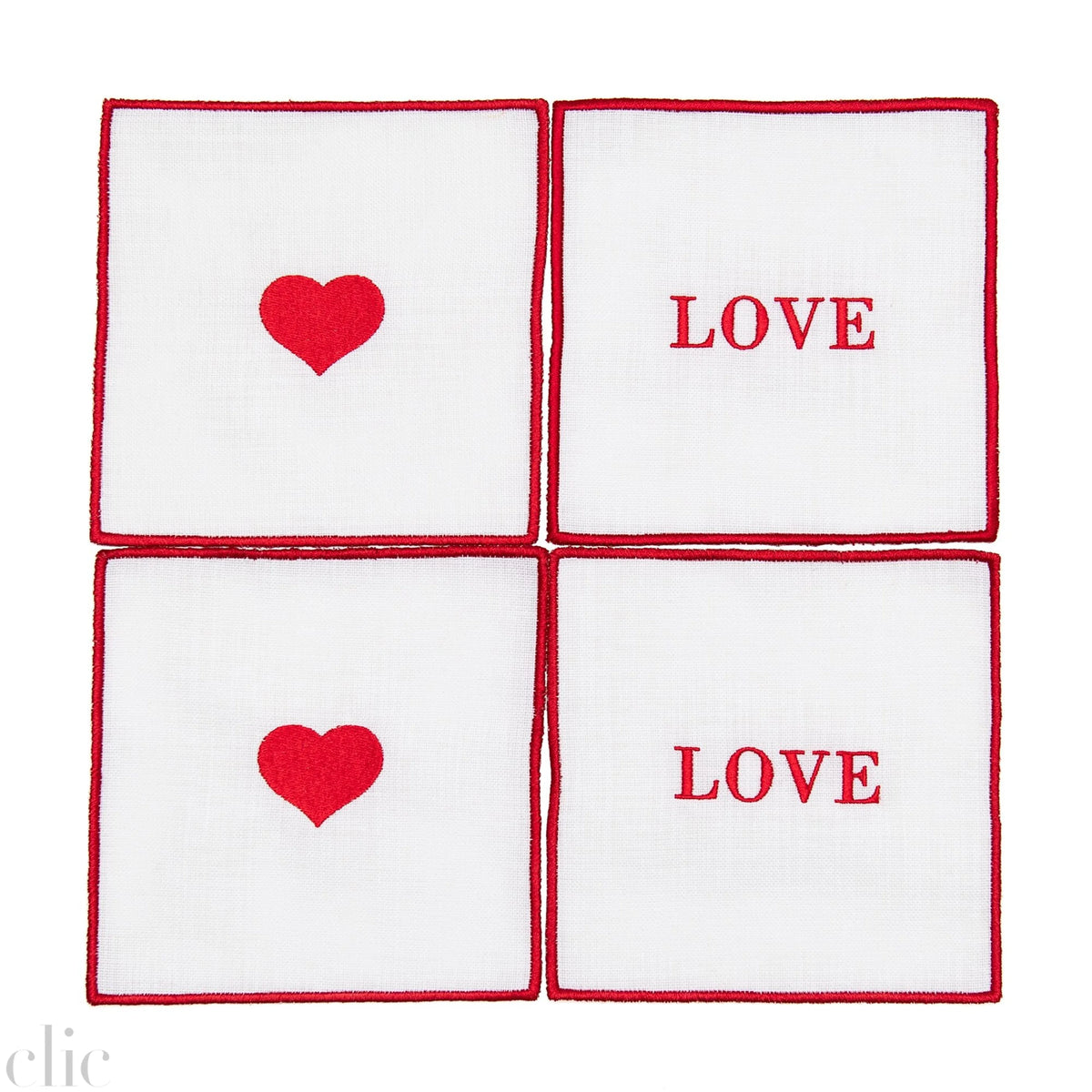 Valentines Love Set of 4 Napkins, from NuYorkCloth