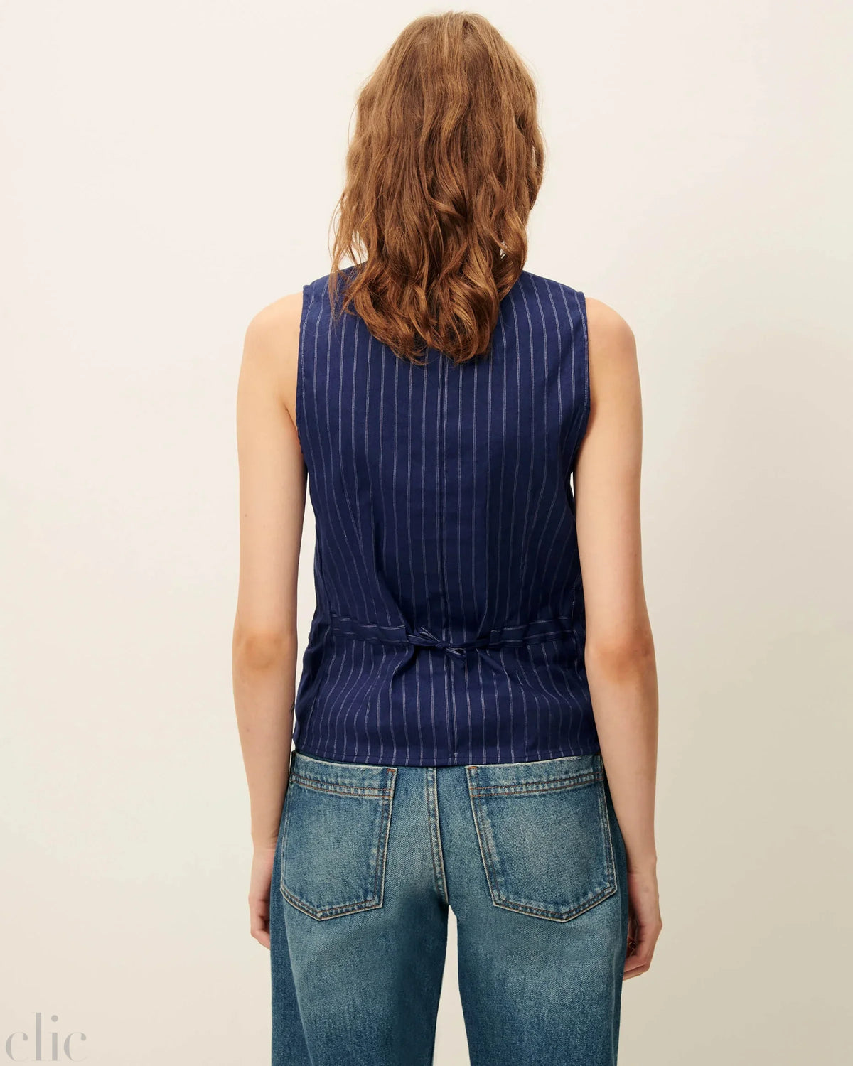 Fernando Buttoned Top in Blazer Blue, from Sessun
