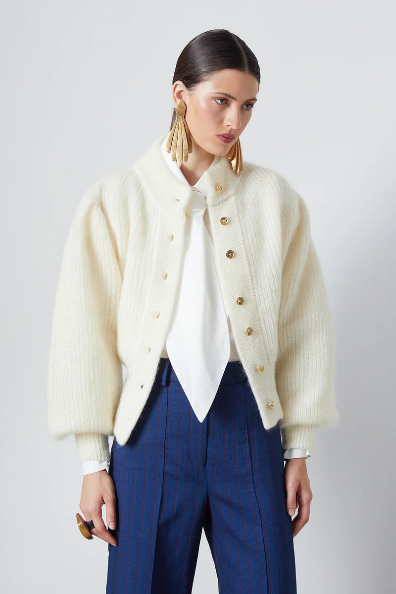 Leandra Cardigan in Off White, from The Label Edition