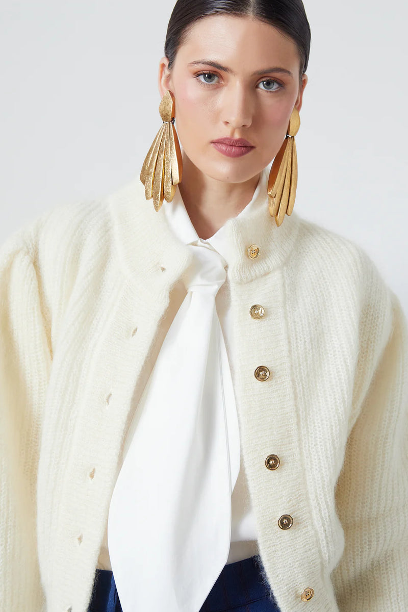 Leandra Cardigan in Off White, from The Label Edition