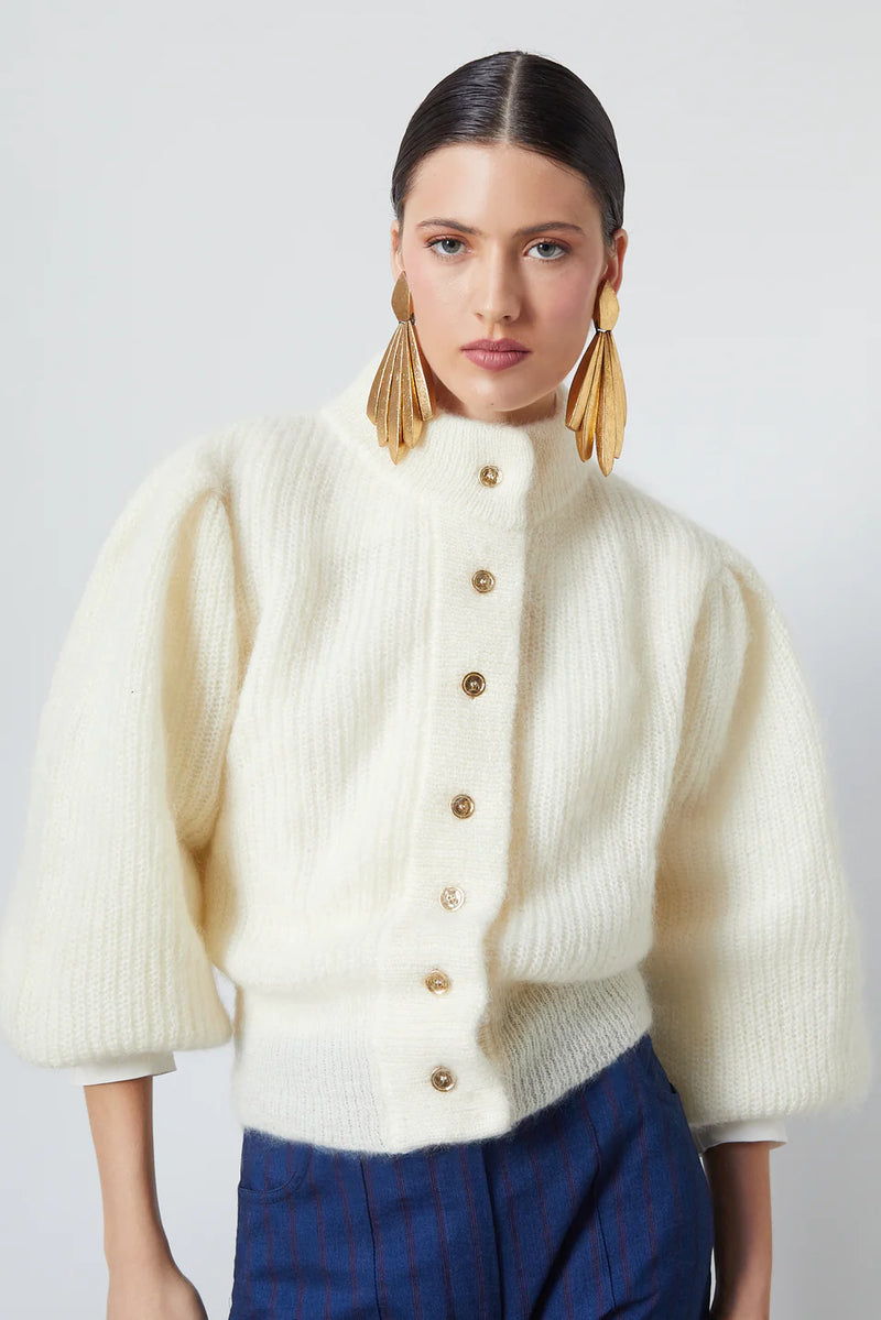 Leandra Cardigan in Off White, from The Label Edition