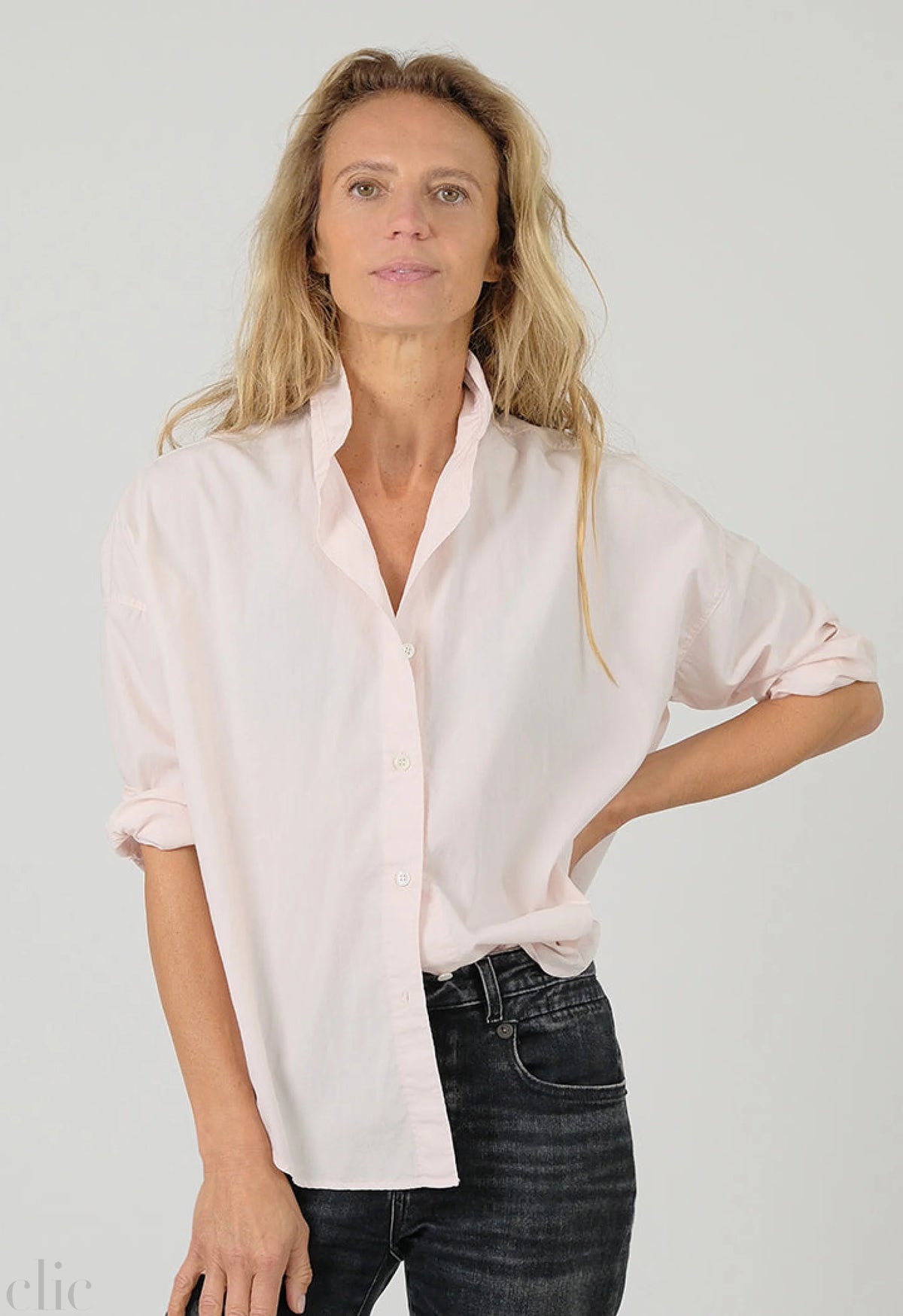 Zoe Japanese Poplin Shirt in Vintage Pink, from Monday12