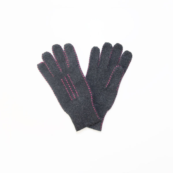 Stitch Gloves in Charcoal & Heather Rose, from Meg Cohen