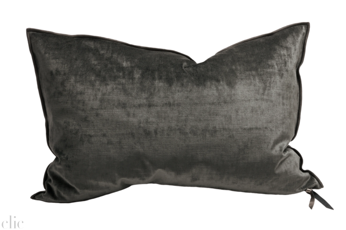 Velvet Pillow 16x24 Charbon, from Maison De Vacances