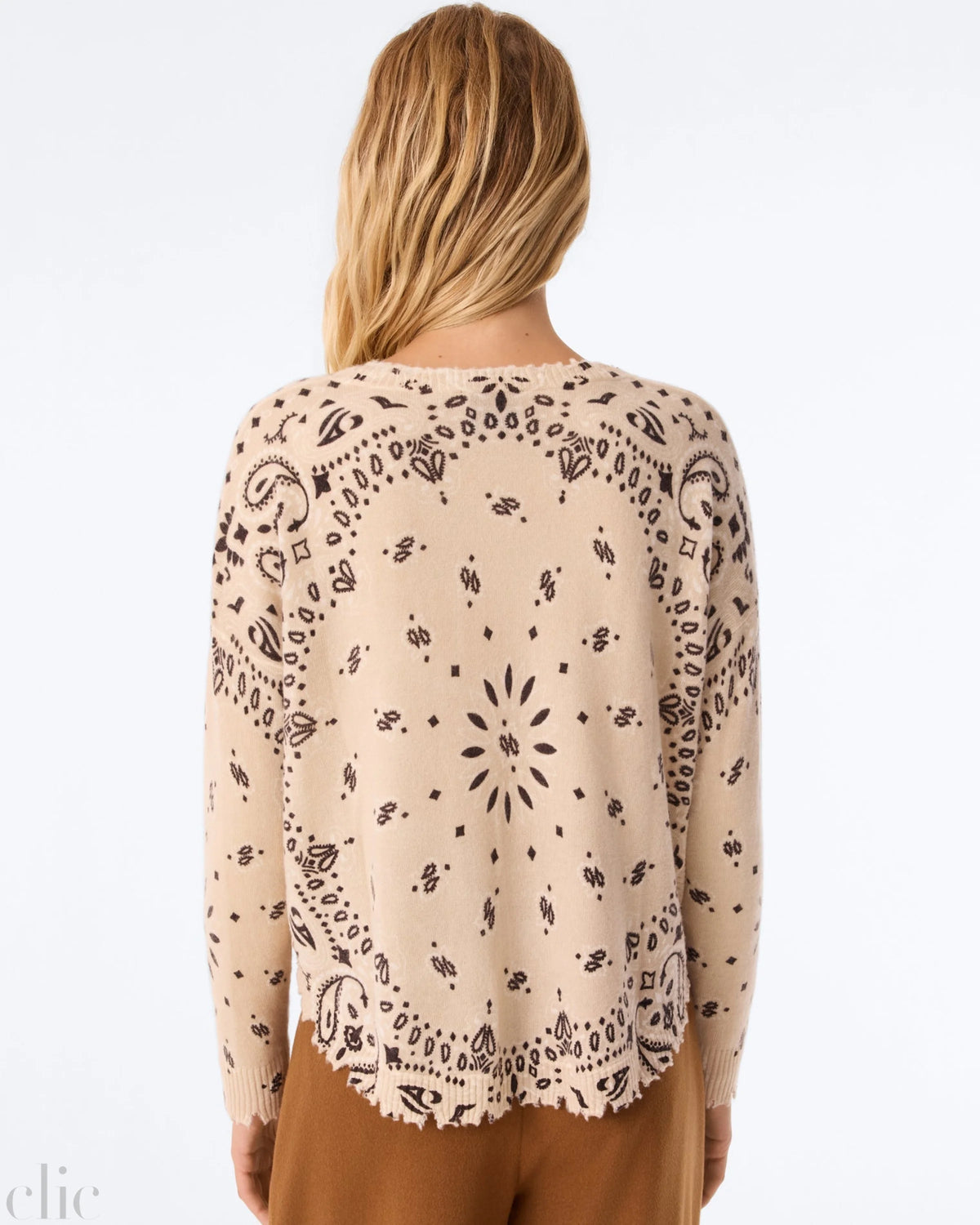 Mela Bandana Sweater in Organic Brown, from Kujten