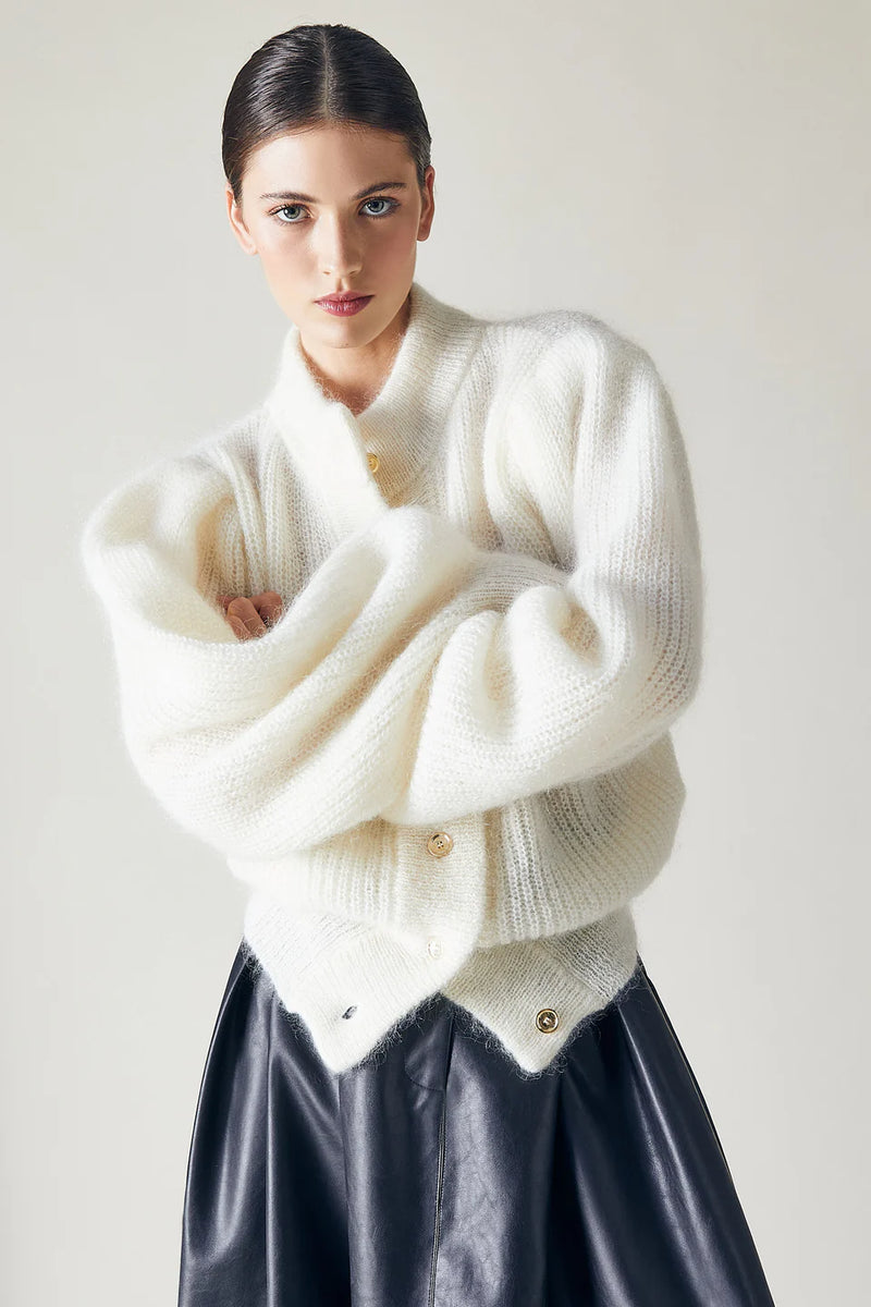 Leandra Cardigan in Off White, from The Label Edition