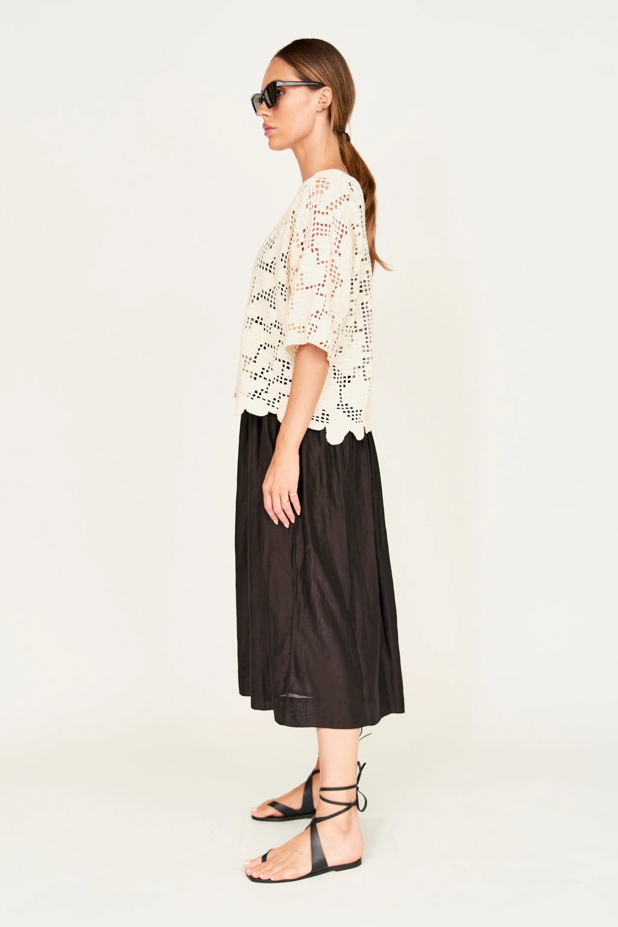 Fez Crochet Top in Natural, from Mirth