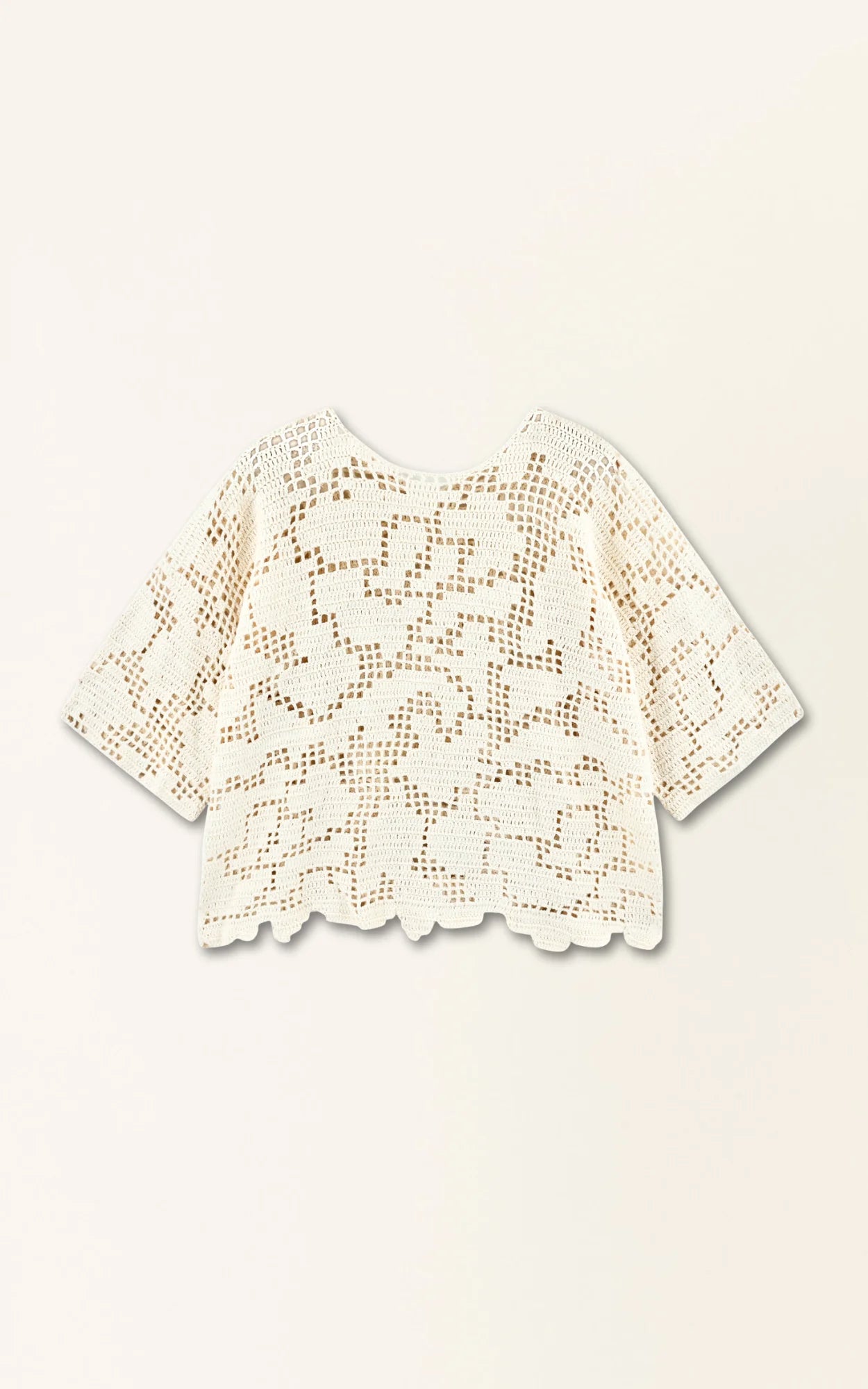 Fez Crochet Top in Natural, from Mirth