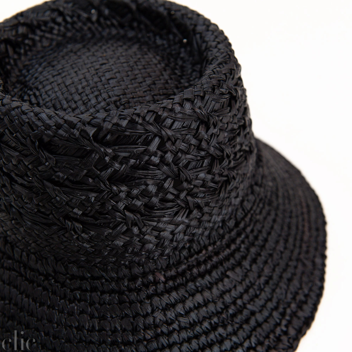 Fina Raffia Bucket Hat in Black, from Wyeth