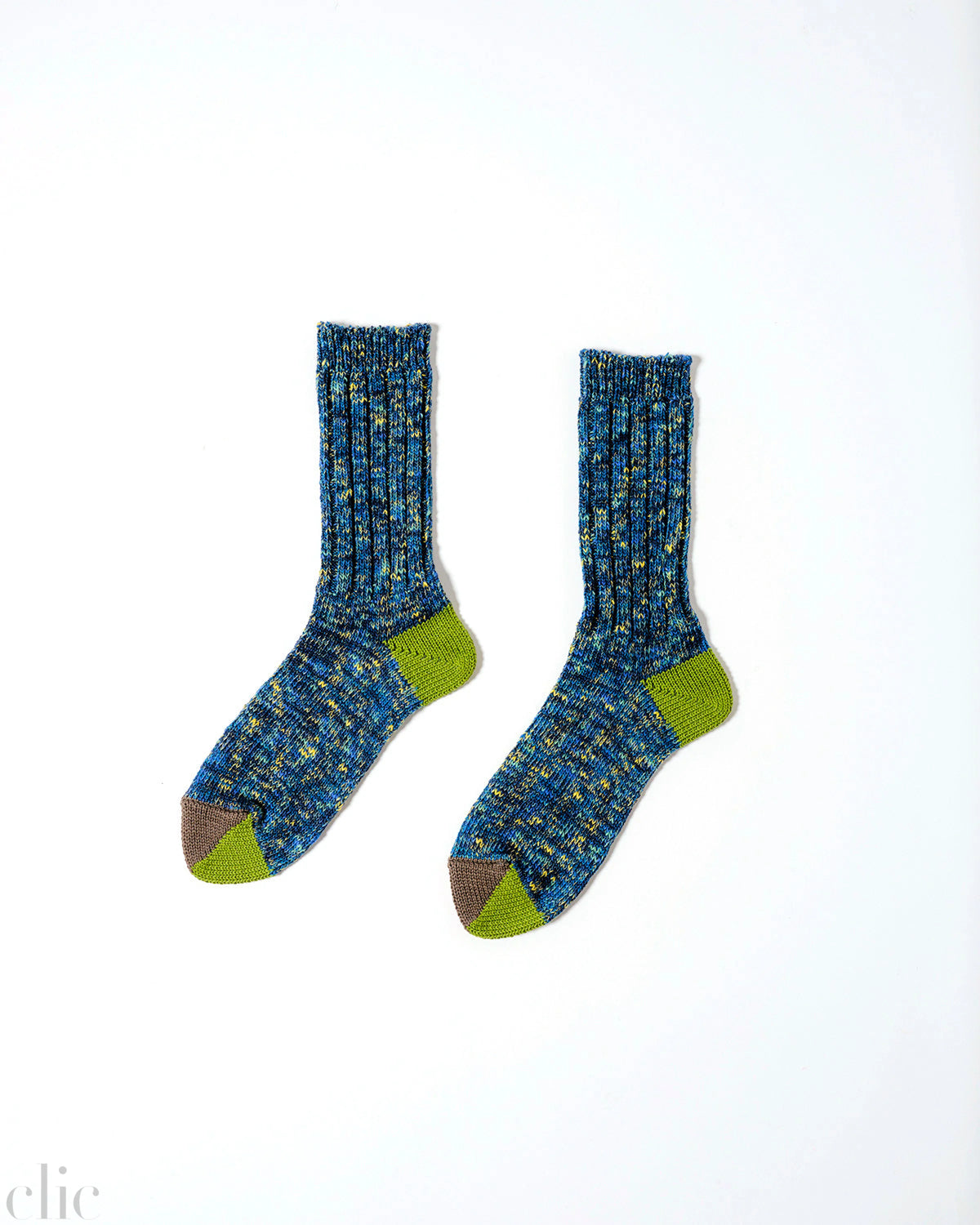 Cotton Split Toe Crew Socks in Fjord, from Degen