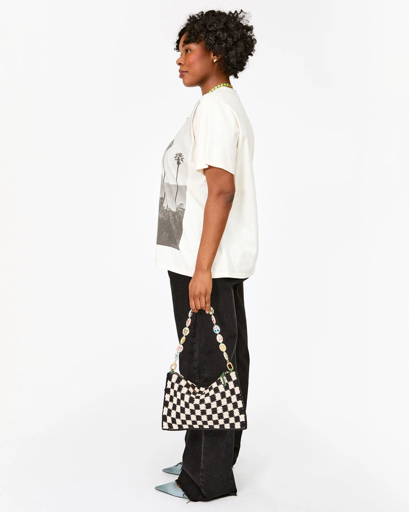Crochet Flat Clutch with Tabs, from Clare V