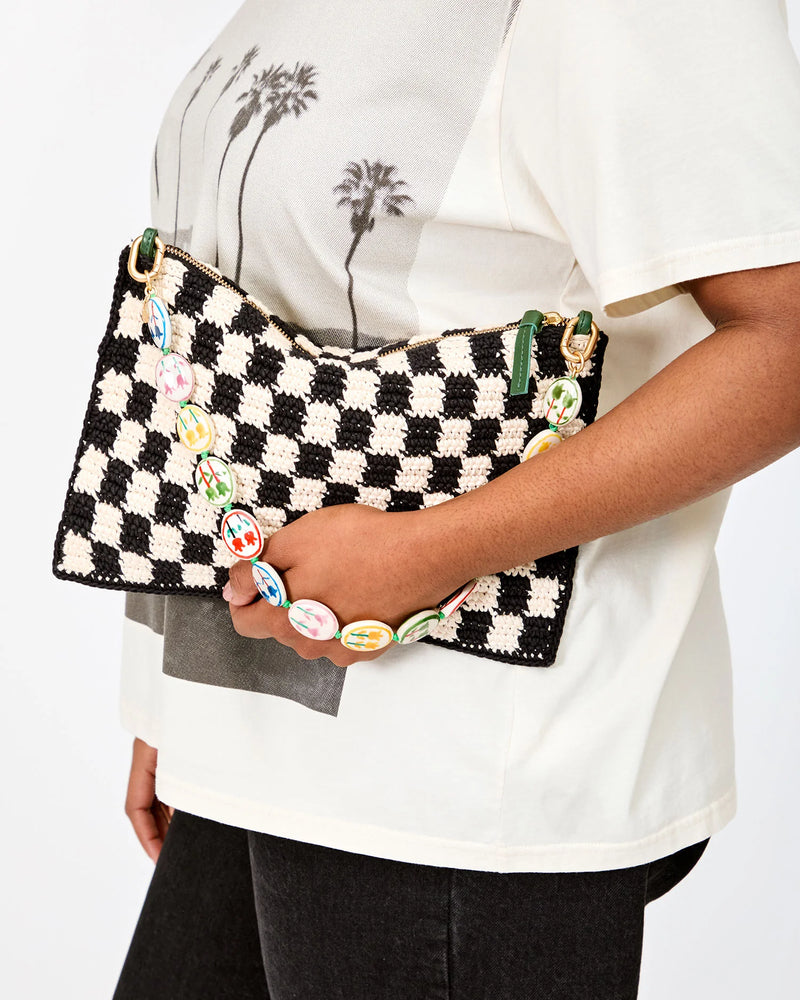 Crochet Flat Clutch with Tabs, from Clare V