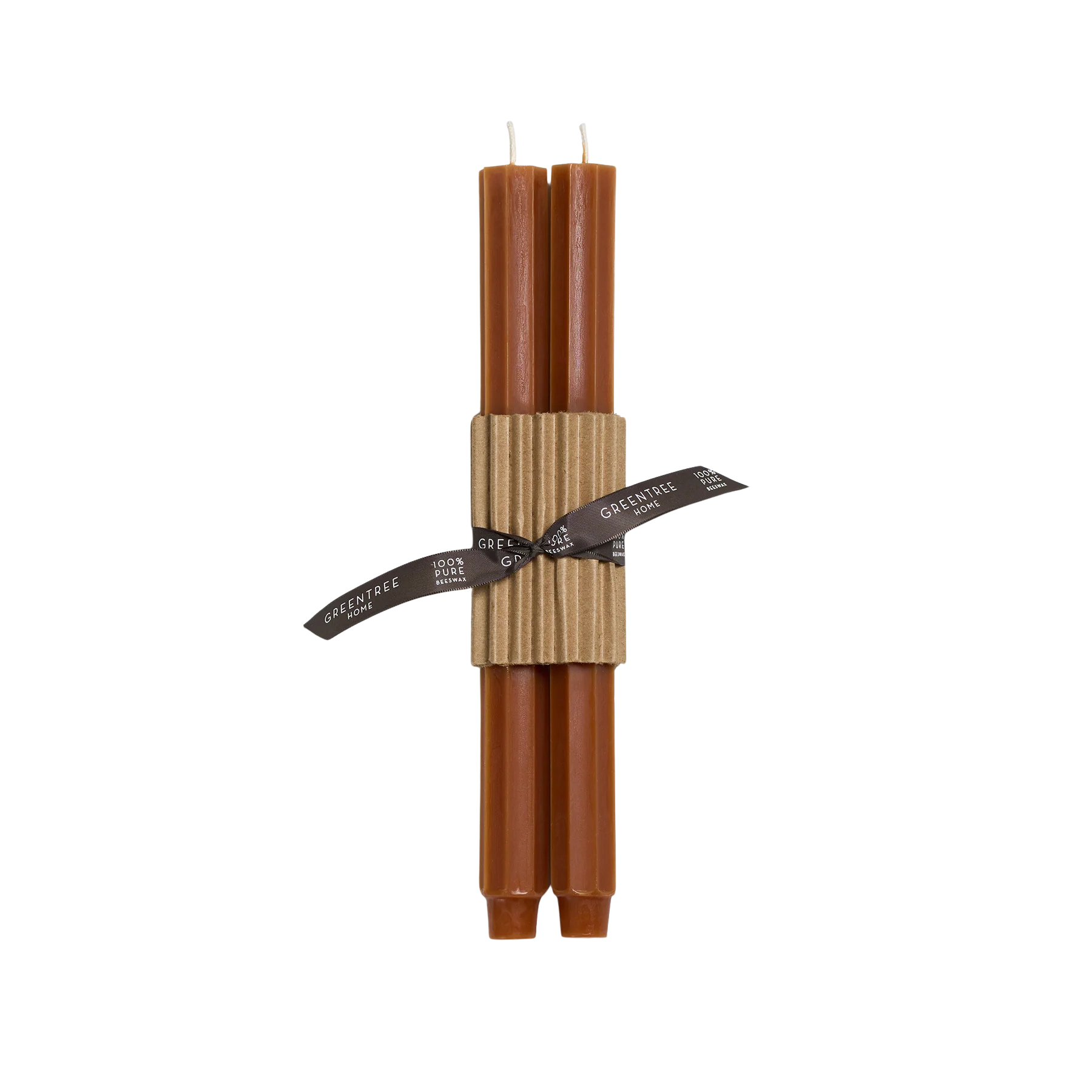 Fluted Church Taper Candles Set of 2 in Terra Cotta, from Greentree Home