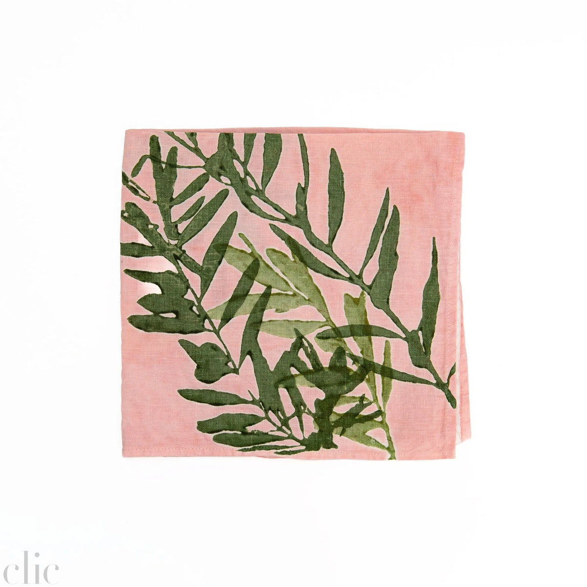 Leccino Verde Napkin in Rosa, from Bertozzi