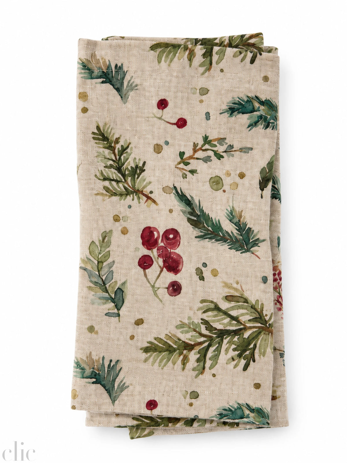 Set of 2 Winter Berry Linen Napkins 20x20, from Linen Tales