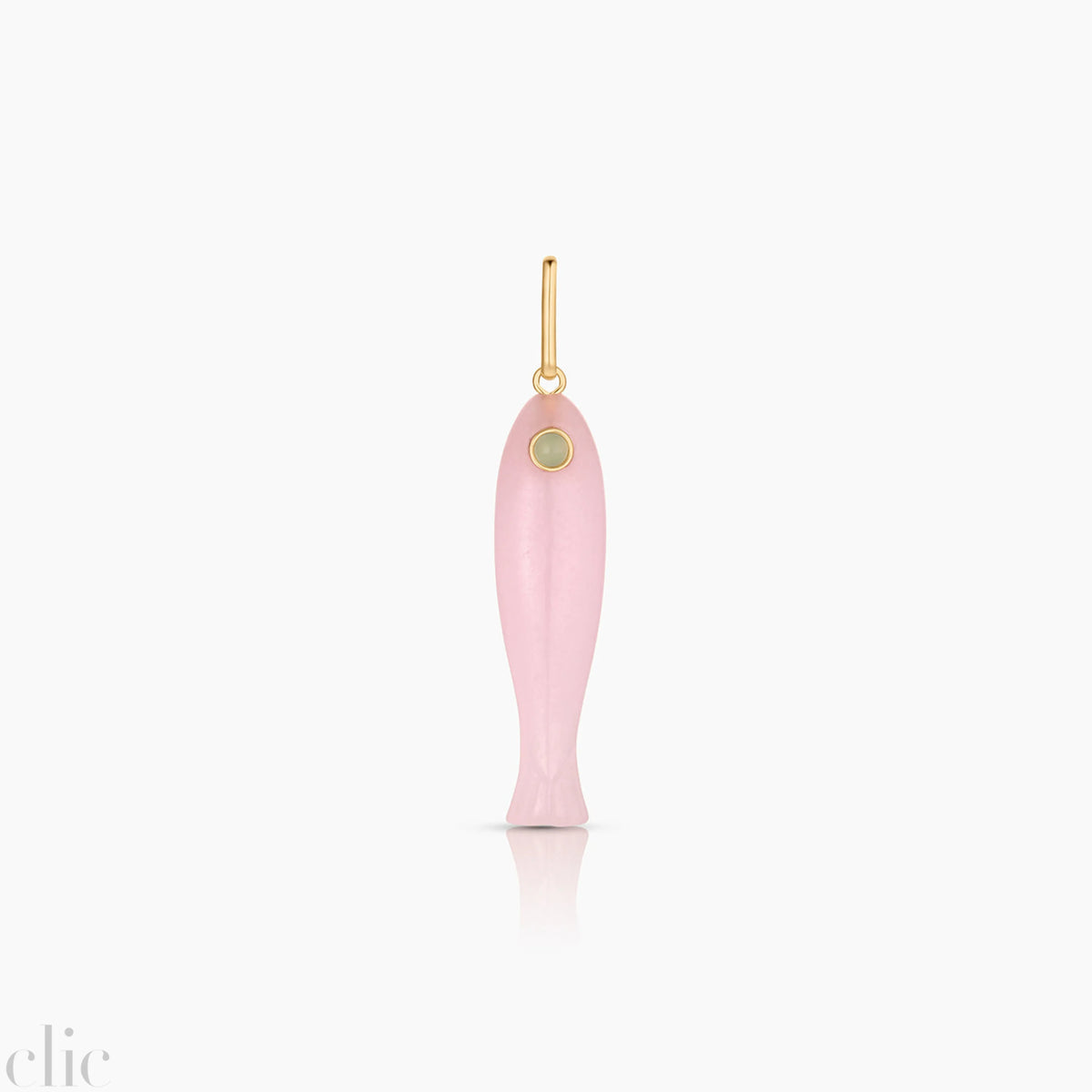 Fortuna Fish Charm in Pink Jade, from Thatch