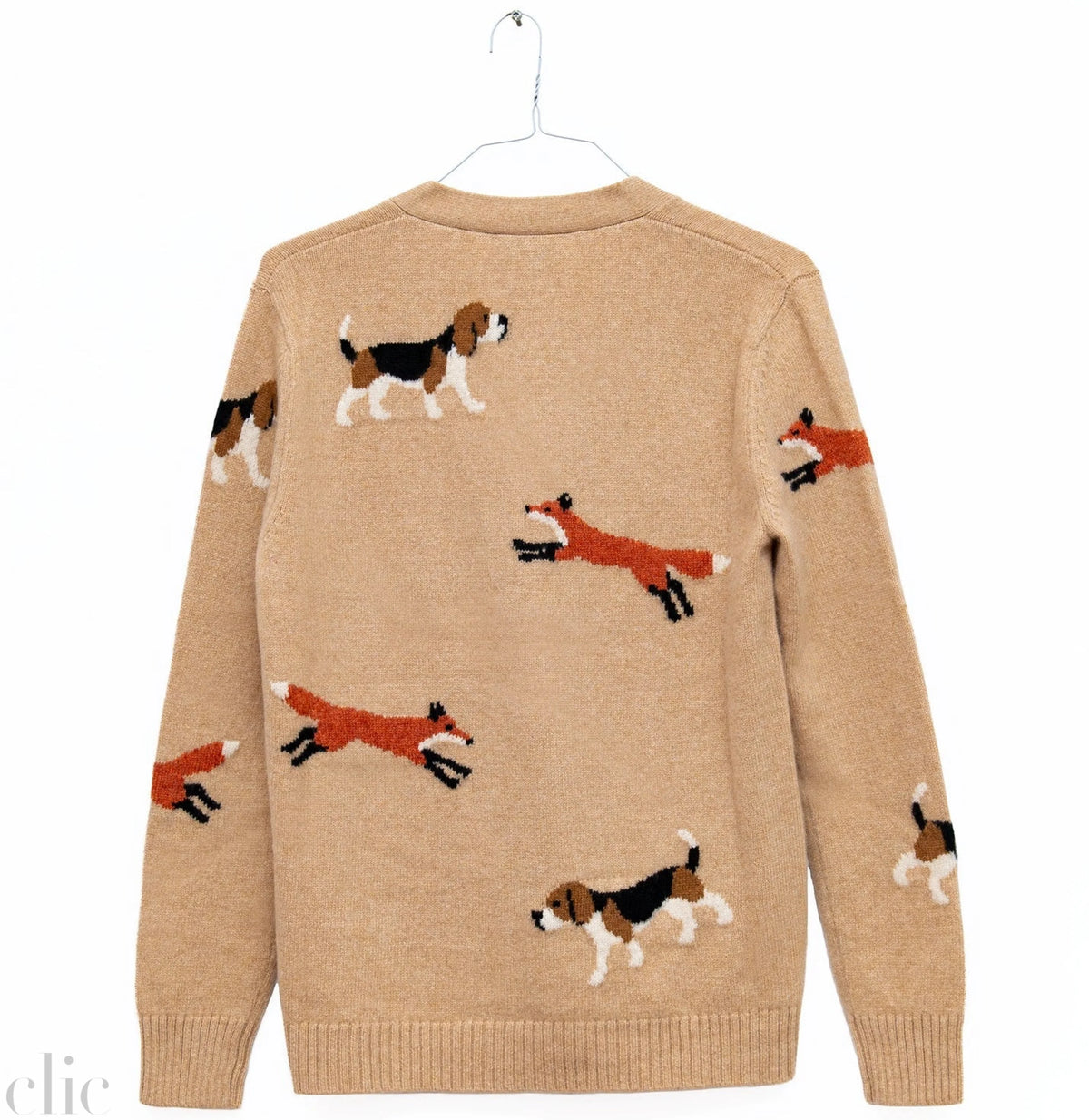 Fox Hounds Cardigan in Camel, from Harden
