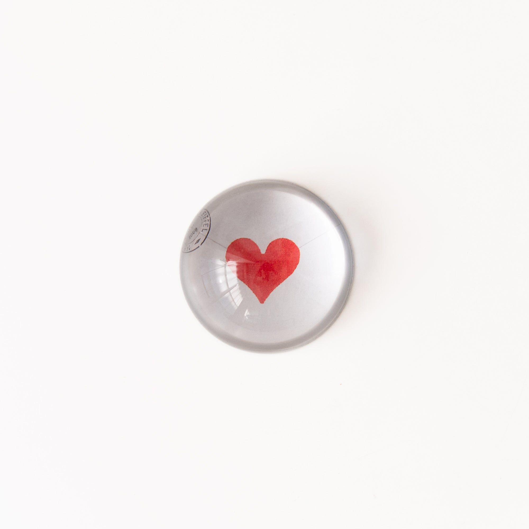 French Envelope Heart Crystal Dome Paperweight, from Ben's Garden